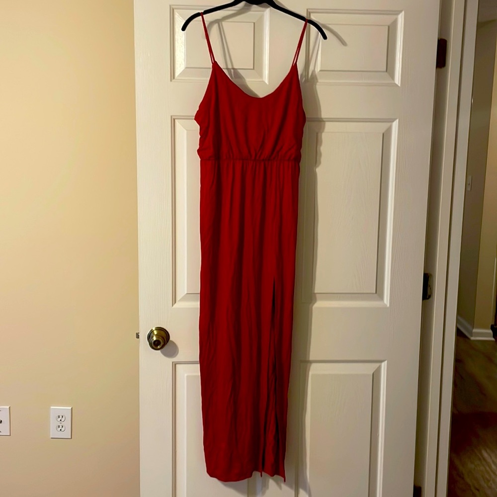 Lulu’s Watch the Sunset Maxi Dress, Size Medium, Red